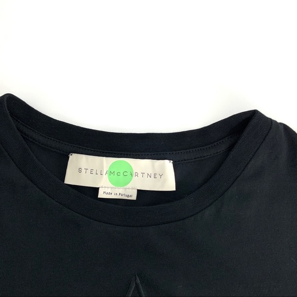 ♻️DONATED♻️ STELLA McCARTNEY Short Sleeve Tee XS / Small Black Star Fringe E19 - Picture 7 of 12